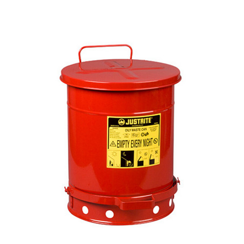 杰斯瑞特Justrite 帶踏腳蓋34升油漬廢品罐 09300